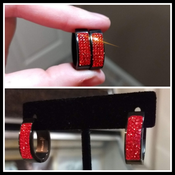 NIP Gorgeous, Unique Sunset Orange Hoop Ea… - Picture 3 of 4